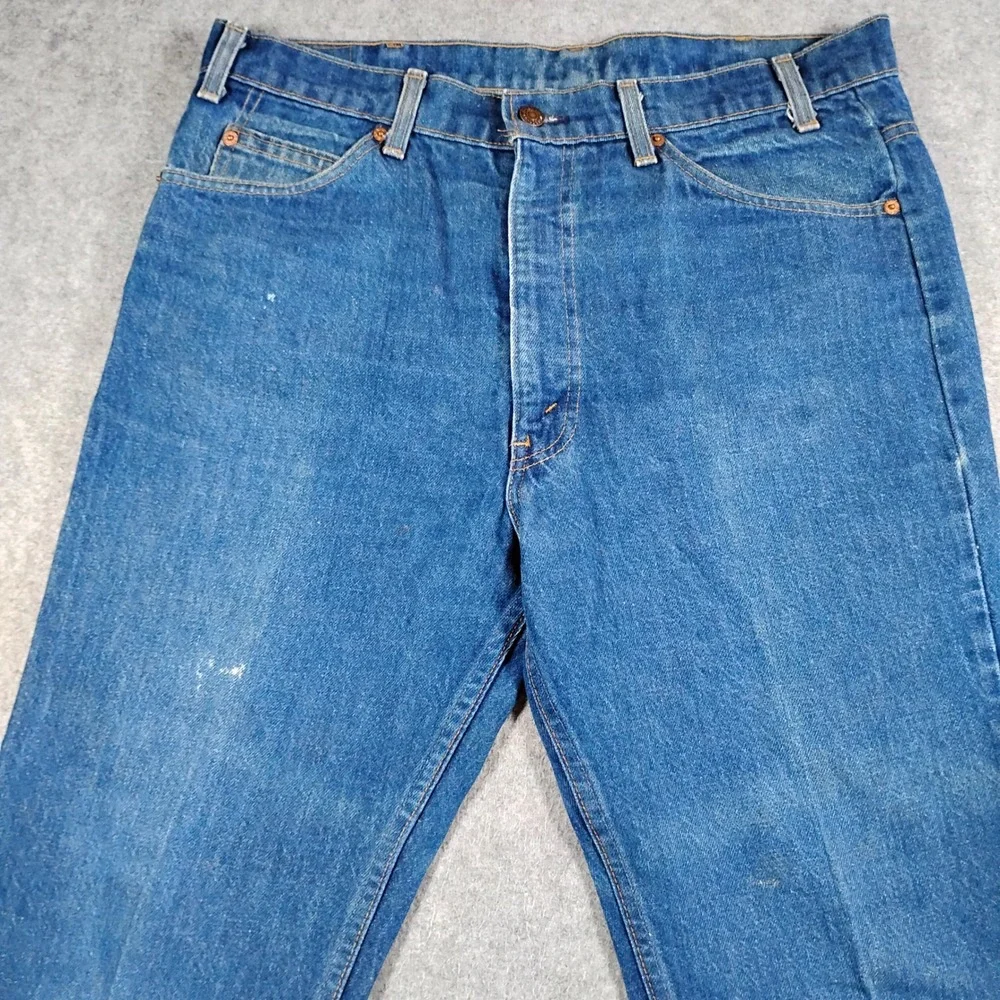 Vintage Levi's 517 Orange Tab Bootcut Jeans Men's 36x31 Blue USA 20517-0217
